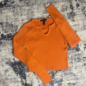 Forever 21 Orange Ribbed Sweater Size M
